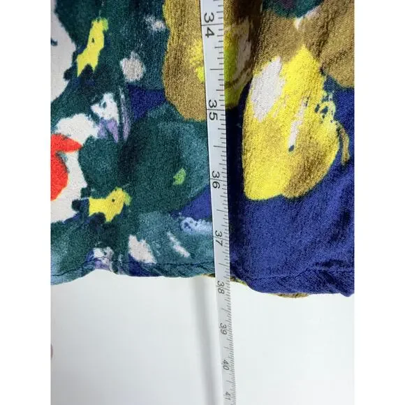 Maeve Floral Dress Women Small Blue Sleeveless Smocked Waist Pockets - Picture 5 of 11